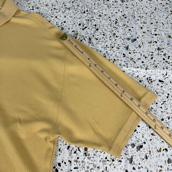 Tommy Bahama Polo Shirt Mens XL Yellow Egg Silk Cotton Short Sleeve Vtg Button - Picture 6 of 8